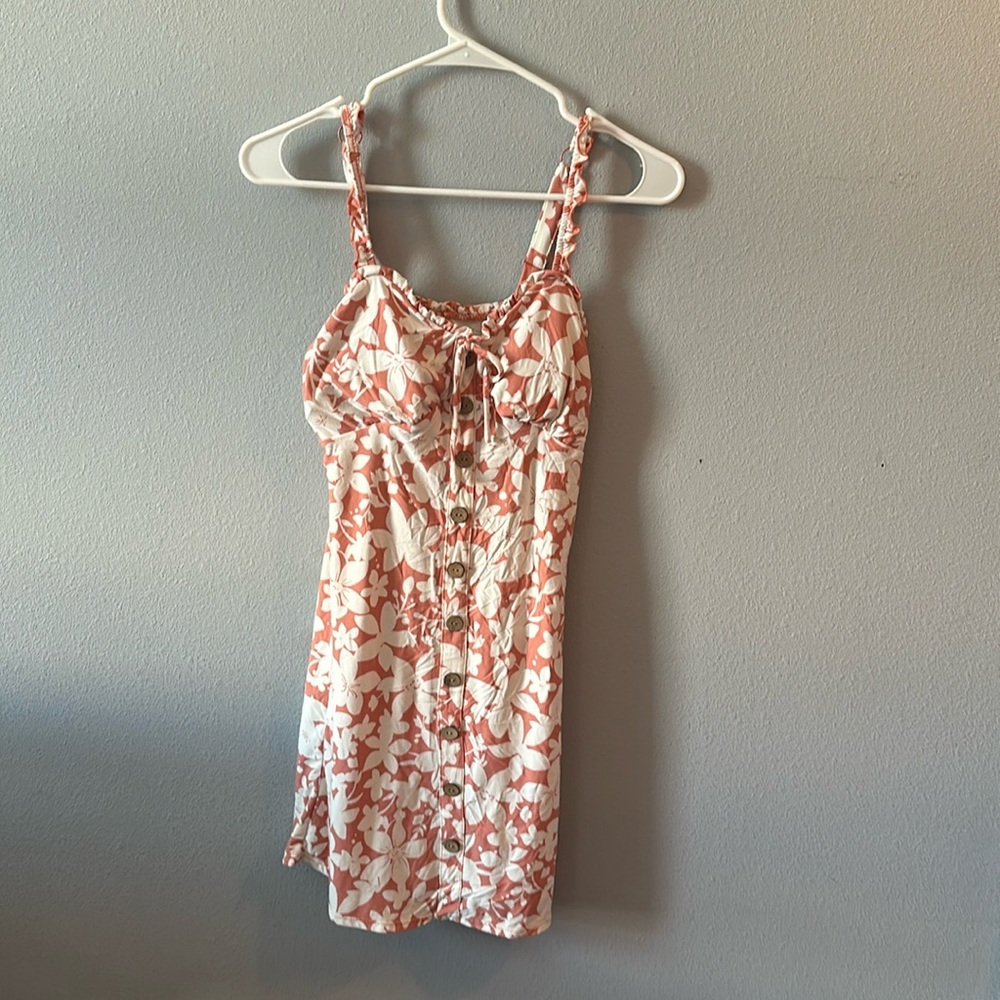 Pink and white floral dress